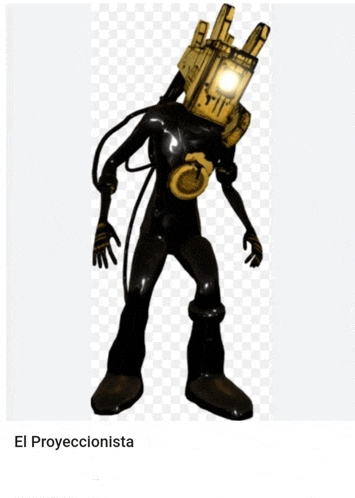 a picture of a robot with a box on his head and the words el proyeccionista below it