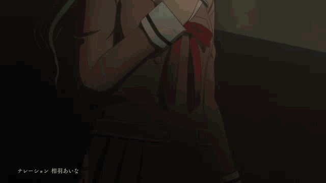a girl in a school uniform with a red bow tie