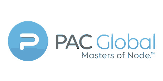 pac global masters of node logo with a white background