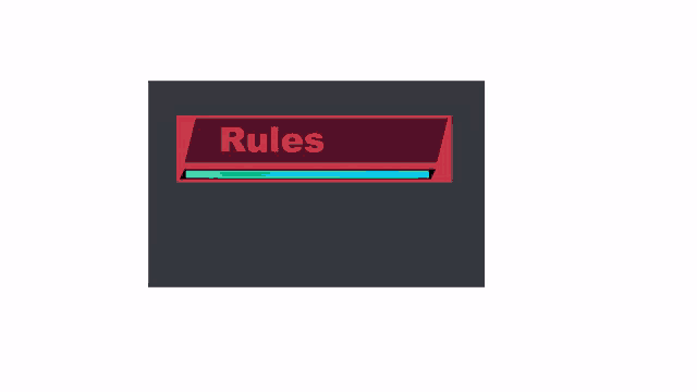 a sign that says rules on it with a green bar