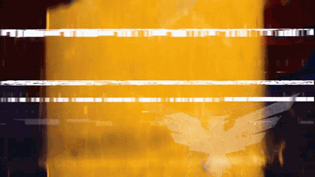 a yellow background with white lines and a bird in the middle