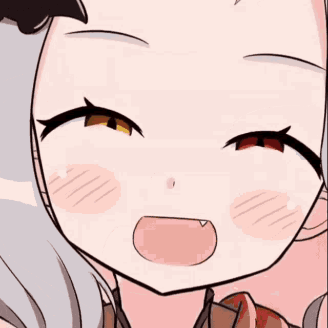 a close up of a cartoon character 's face with a smile on her face