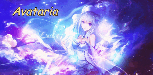 a picture of a girl with the name avataria written above her