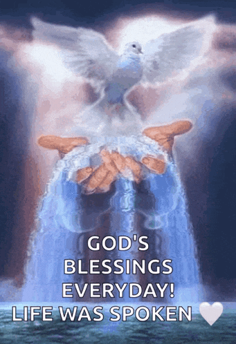 god 's blessings everyday life was spoken with a picture of a waterfall