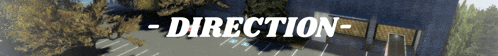 a blurred image of a parking lot with the words direction written above it