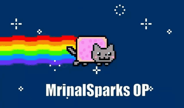 a pixel art of a cat with a rainbow coming out of it
