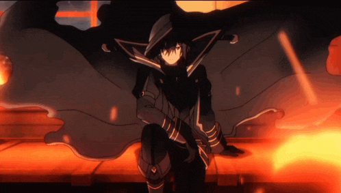 a drawing of a person with a cape and a sword
