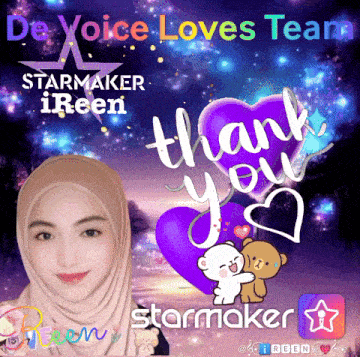 a poster that says de voice loves team starmaker ireen on it