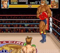 a video game screen shows a boxing match with a score of usl