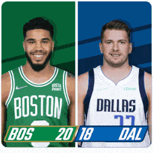 Boston Celtics (20) Vs. Dallas Mavericks (18) First-second Period Break GIF - Nba Basketball Nba 2021 GIFs