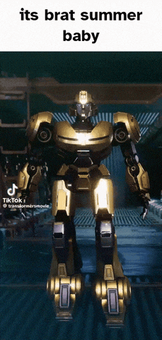 a picture of a robot with a caption that says its brat summer baby