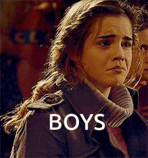 a girl with the word boys written on her face