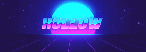 a neon sign with the word hollow in the middle