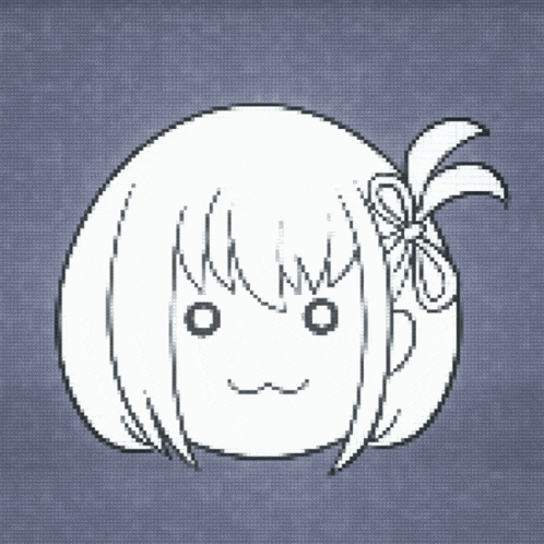 a black and white drawing of a girl 's face with a flower in her hair .