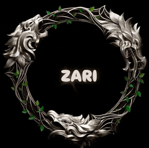 a picture of a wreath with the name zari written on it