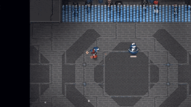 a screenshot of a video game with a person standing in front of a fireball