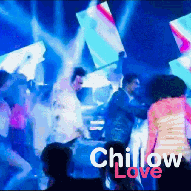 a painting of people dancing with the words chillow love