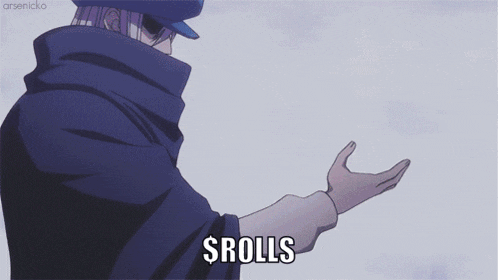 a man in a blue hat is holding a colorful object with the words $ rolls below it