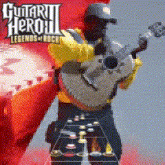 a man is playing a guitar in a video game called guitar hero iii