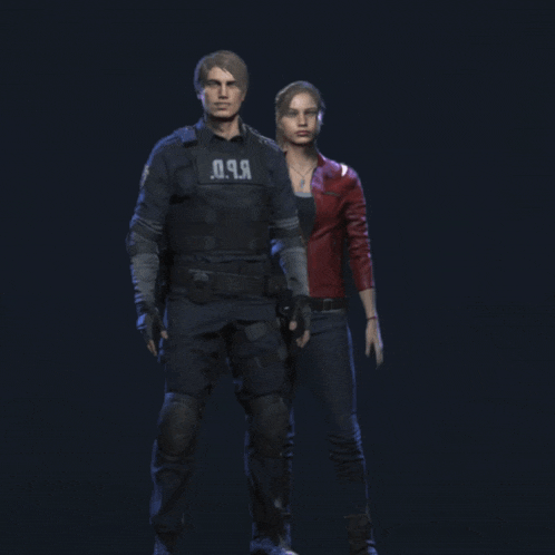 a man and a woman are standing next to each other and the man is wearing a police uniform