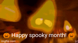 a happy spooky month greeting is displayed
