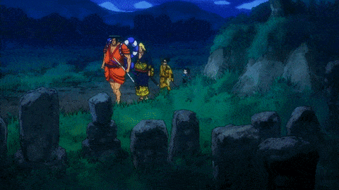 a cartoon scene with the words " stop following me " on the bottom