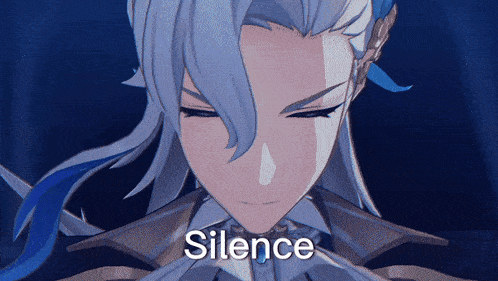 a close up of a person 's face with the word silence written above it