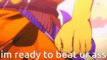 a picture of a person with the words im ready to beat ur ass on it