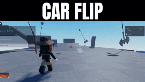 a screenshot of a video game with the words car flip on the top