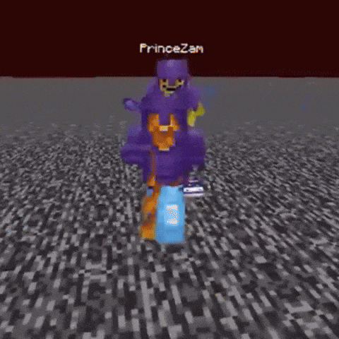 a purple skeleton is standing in a minecraft game .