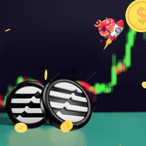 a cartoon character is flying through the air with a rocket and a coin that says $ on it
