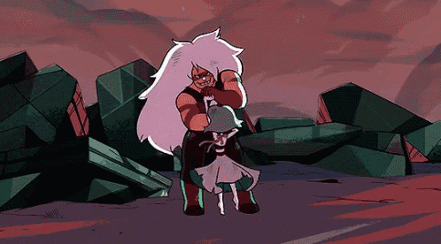 a cartoon drawing of a man holding a girl in his arms
