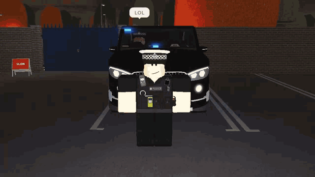 a police officer is standing in front of a black car with the words why did she sound northern above him