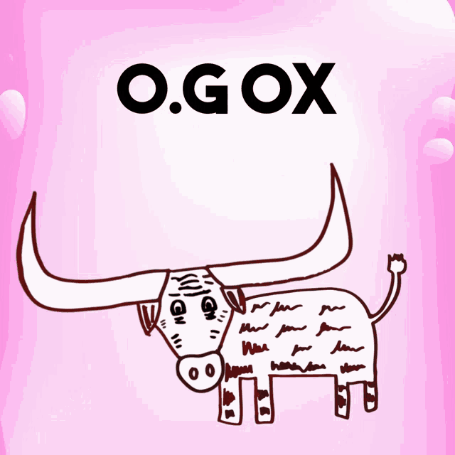 a drawing of a bull with the word ogox above it