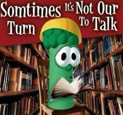 a cartoon character reading a book in a library