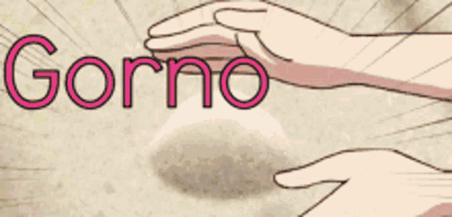 a picture of a girl with the word gorno written in pink