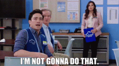 Superstore Jonah Simms GIF - Superstore Jonah Simms Im Not Gonna Do That GIFs