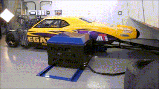 a yellow and purple racing car with the word ega on the side