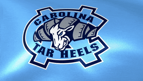 a logo for the carolina tar heels with a ram head
