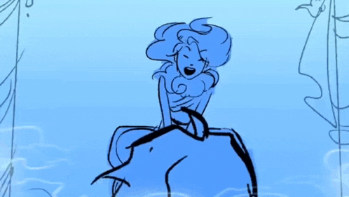 a drawing of a woman sitting on top of a man