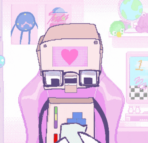 a pixel art drawing of a man playing a game