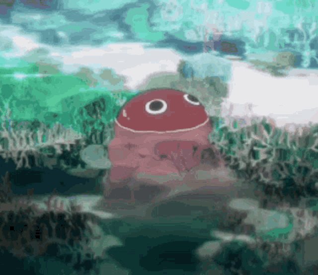 a jellyfish with two eyes is floating in the water