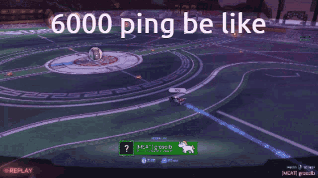a screenshot of a video game with the words 6000 ping be like on it