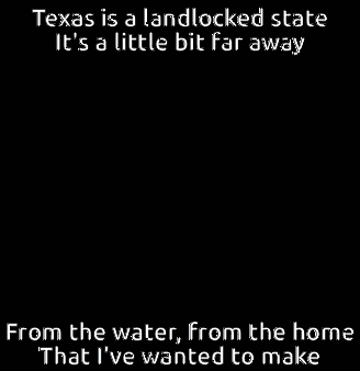 a man in an orange hard hat stands in front of a machine gun and says texas is a landlocked state a little bit far away