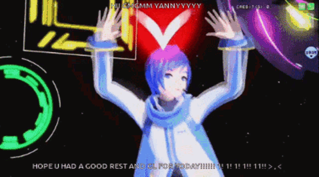 a video game character says hope u had a good rest