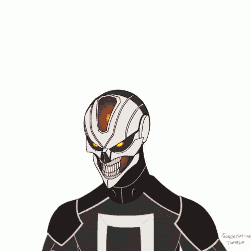 a drawing of a ghost rider with flames coming from his head