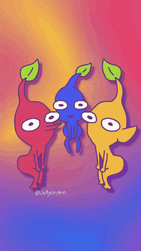 a drawing of a cartoon character with a green leaf on his head