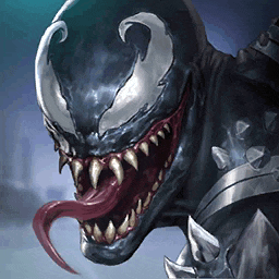 a drawing of venom with his tongue hanging out