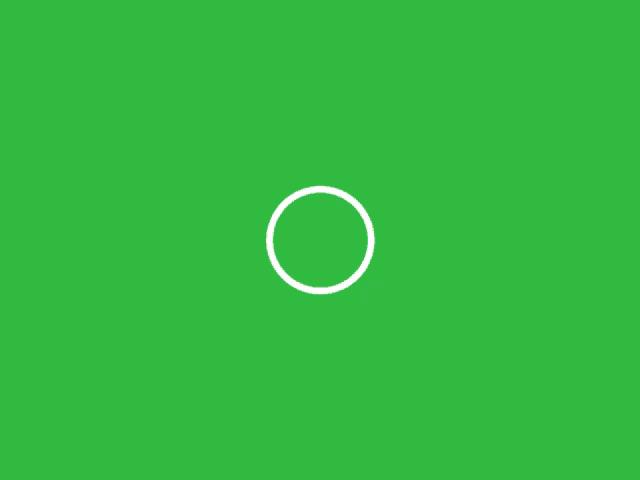 a white circle is on a green background