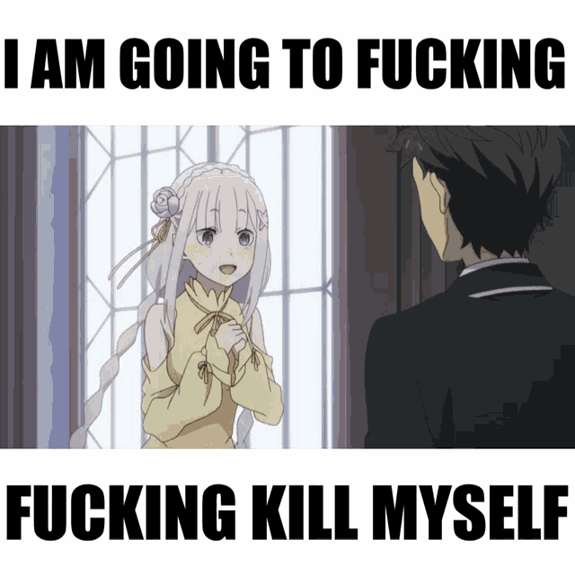 a picture of a girl with the words i am going to fucking fucking kill myself